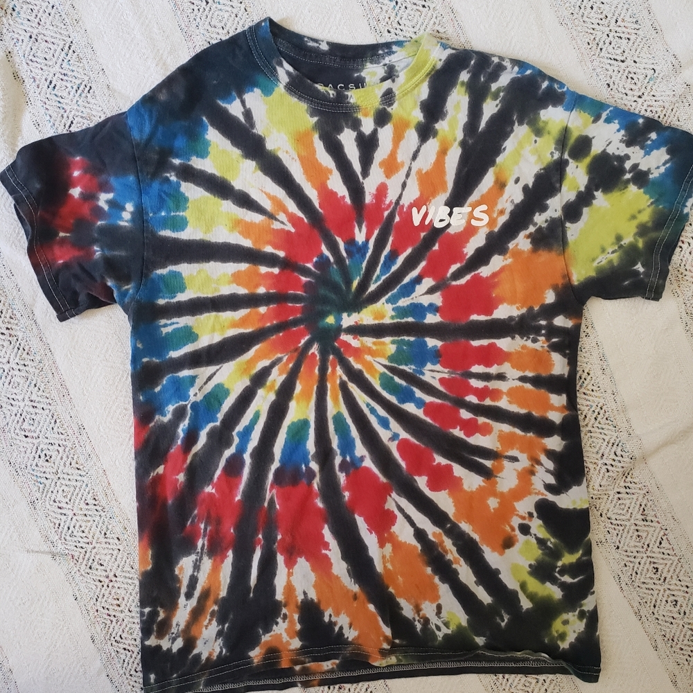 PacSun Vibes Black Tie-Dye Tshirt M